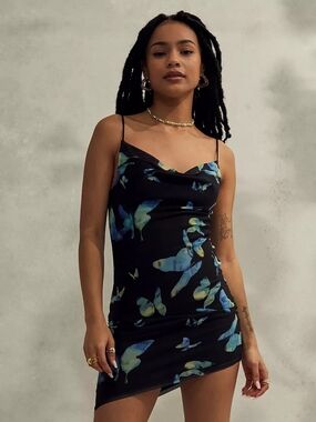Princess Polly Motel Batia Dress Butterfly Watercolour